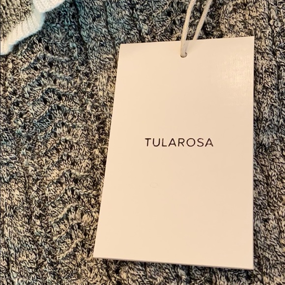 Tularosa Allison off the shoulder cable knit crochet sweater dress XS Gray NWT - Picture 5 of 10